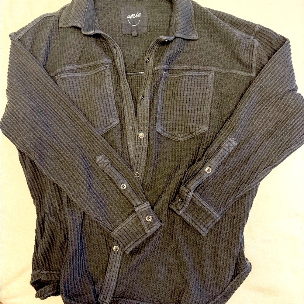 Aerie Anytime waffle Button Down Shirt